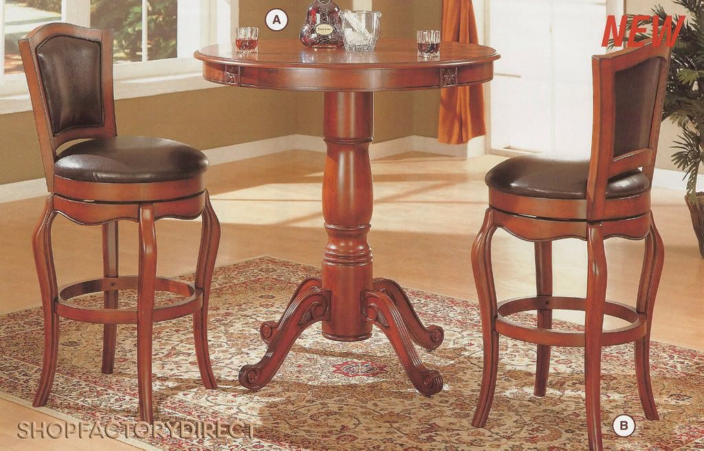 Pay Later - New Cherry Pub Table Dining Room Set Table Bar Stools - $845.00 only at eBay.com till Nov 17, 2008