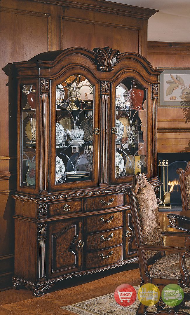 Neo Renaissance Formal Decorative China Cabinet Storage Buffet And