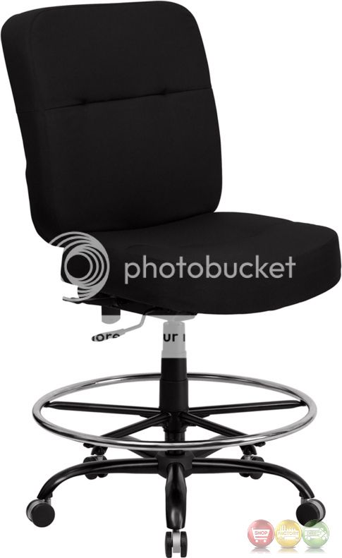 Hercules Big Tall Black Fabric Drafting Desk Chair W Extra Wide