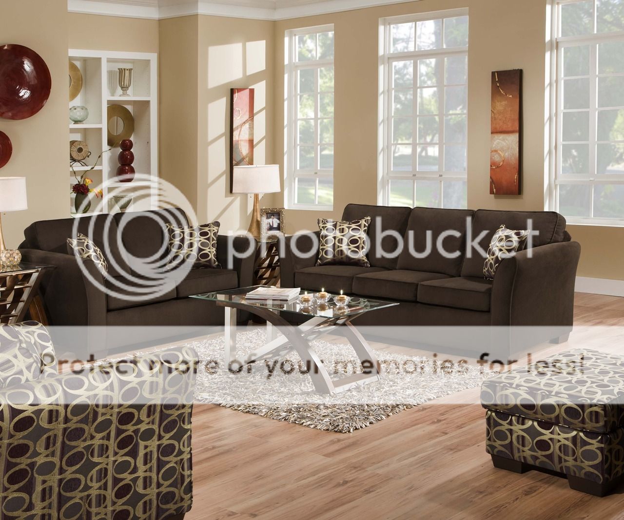 Malibu Beluga Sofa Love Seat Living Room Furniture Set Accent Pillows Simmons