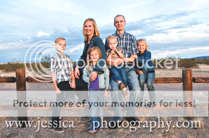 family with desert sky
