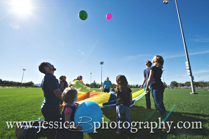 parachute with balls