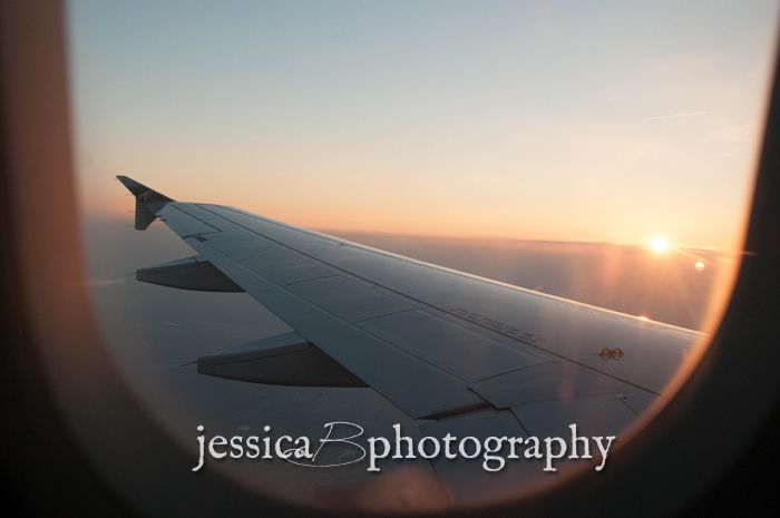 sunrise on airplane